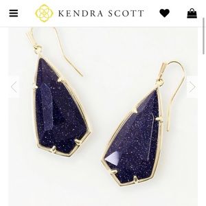Authentic Kendra Scott Carla Earrings in Blue Goldstone